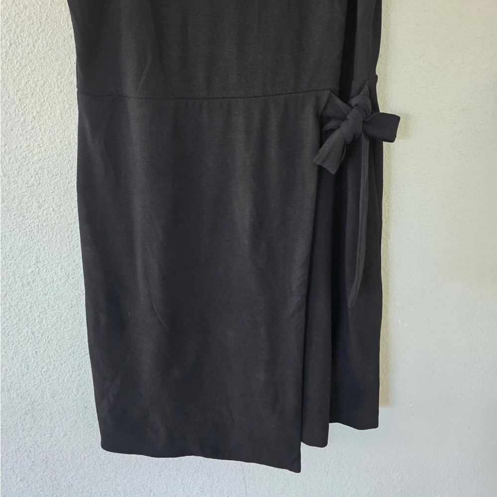 $89 Loft Black Wrap Dress Women Sz 14 Sleeveless SideTie Pencil Witchy New - Picture 6 of 12